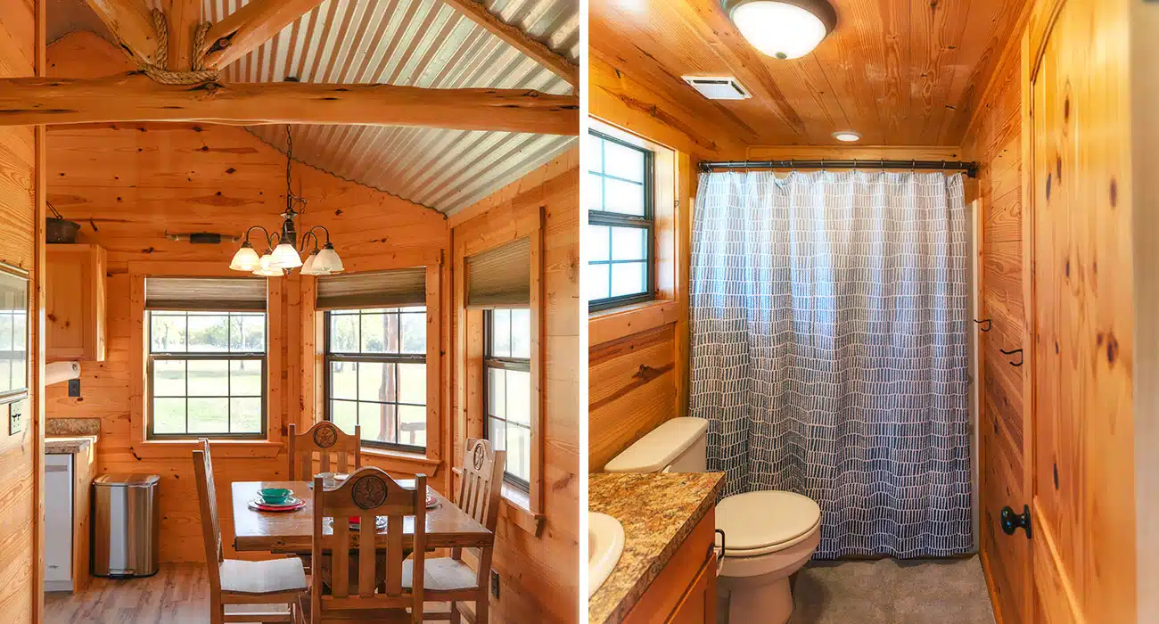cabin dining and bath